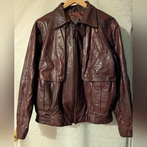 LAKELAND  Leather Bomber Jacket‎ Sz.40 OxBlood